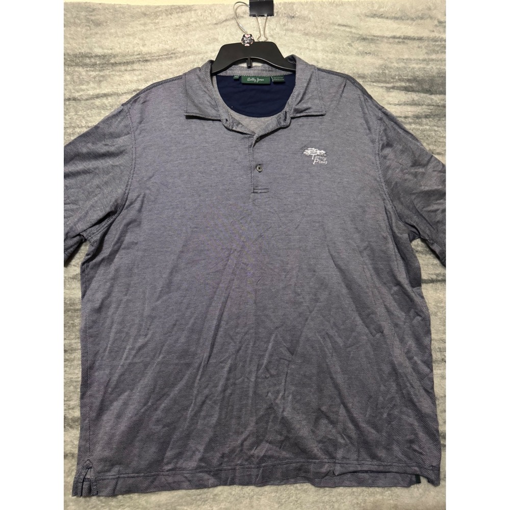 Bobby‎ Jones Mens 2XL Navy White Torrey Pines Embroidered Cotton Golf Polo Shirt